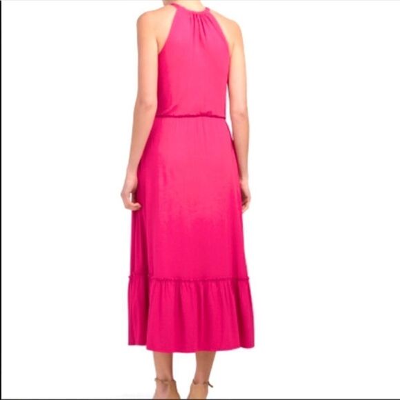 𝅺rachel Zoe Blousen Halter Pink Fuchsia Midi Dress - Picture 2 of 11